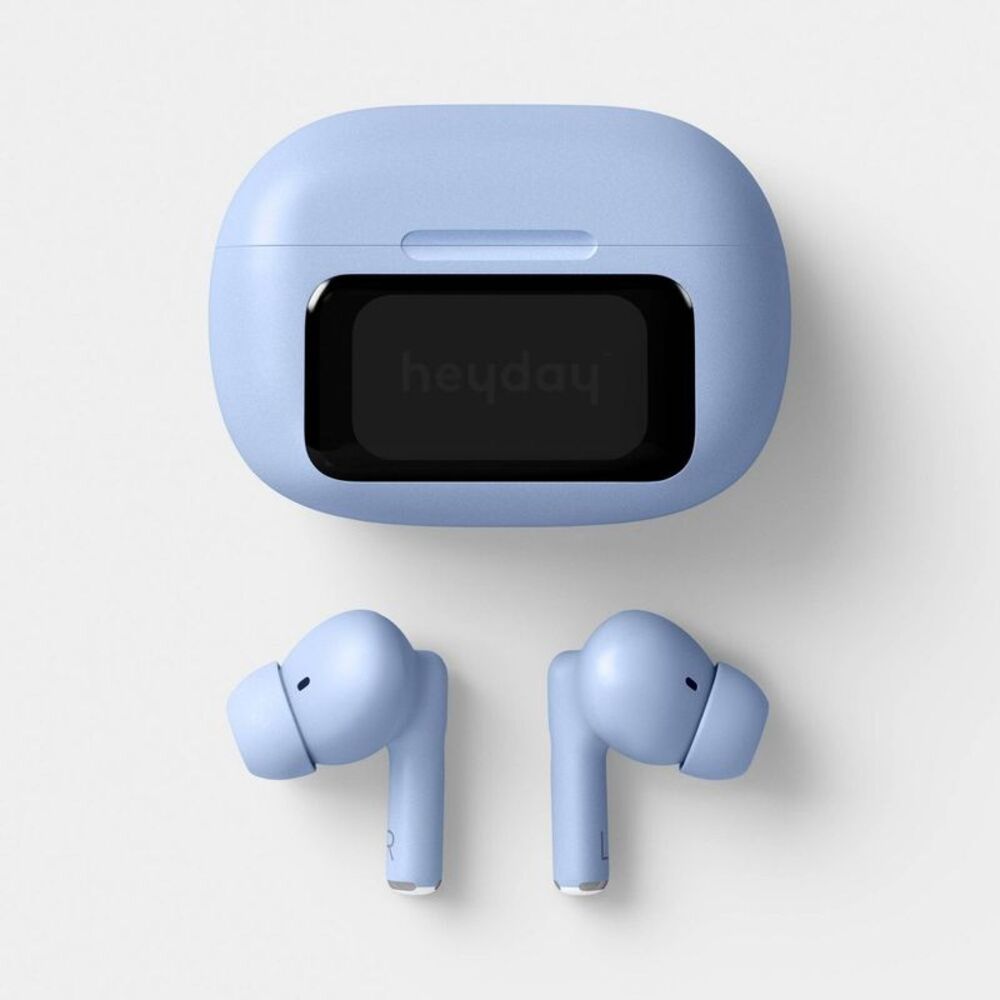 True Wireless Active Noise Cancelling Earbuds With Screen Peri Blue -